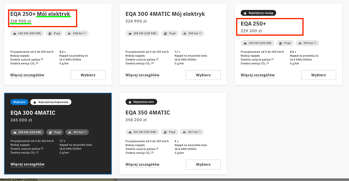 Specjalne edycje elektrycznych mercedesów - atrakcyjne ceny