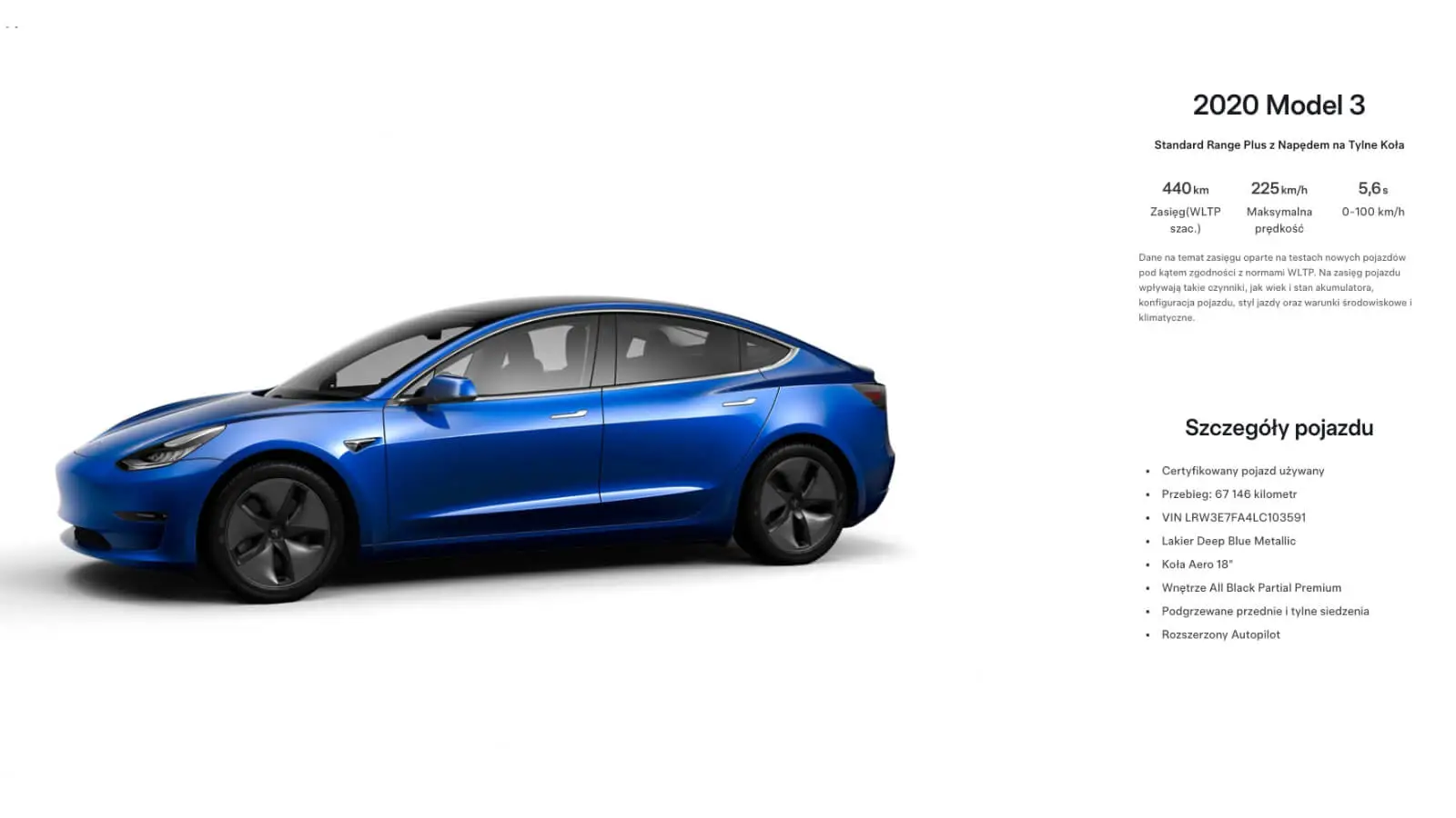 Najtańsza Tesla Model 3 RWD z certyfikatem dostępna za 115 000 zł